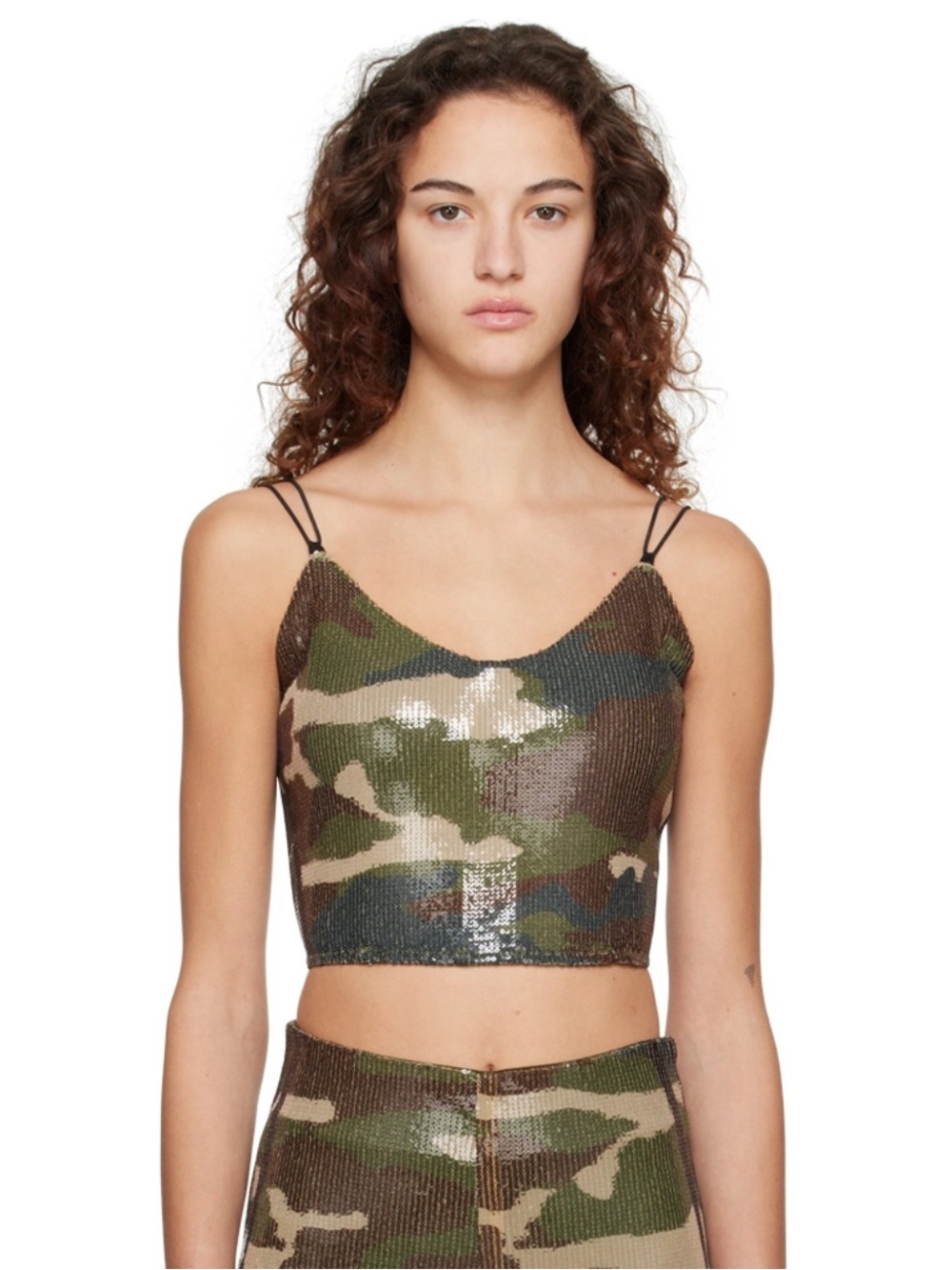 Adidas x Ivy Park Sequined Camo Crop Tank top